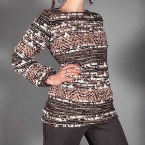 Vintage Zara Pink, Black, and Gold Sparkle Sweater